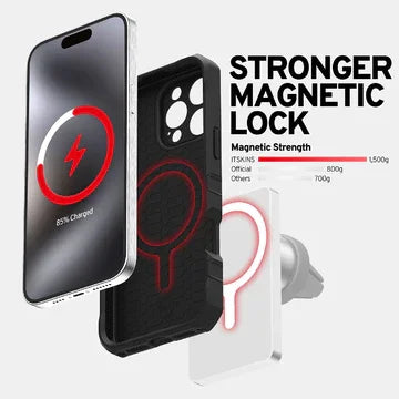 iPhone 16 Pro Max Itskins Force Carbon Magsafe With Stand - Black - Tashqila iPhone 16 Pro Max Itskins Force Carbon Magsafe With Stand - Black - Tashqila